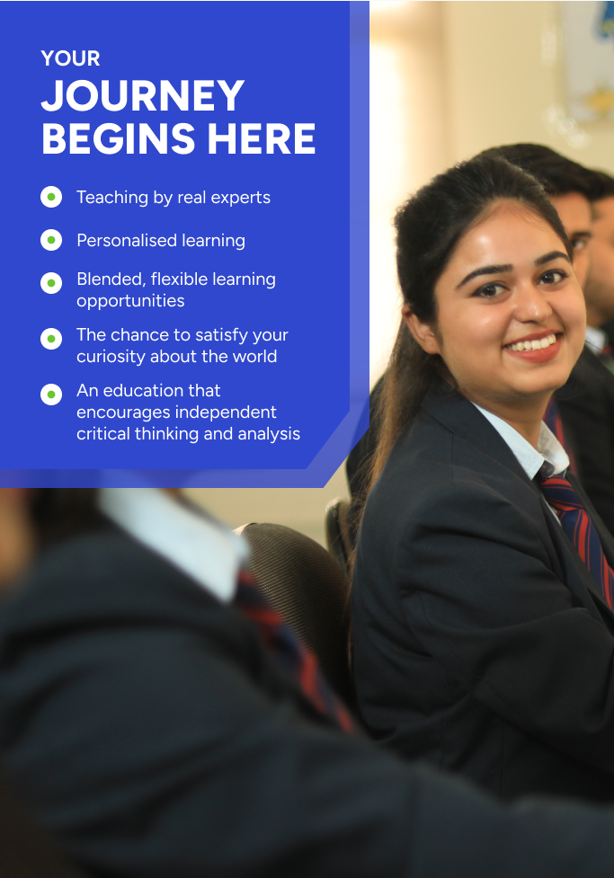 Student smiling in a classroom