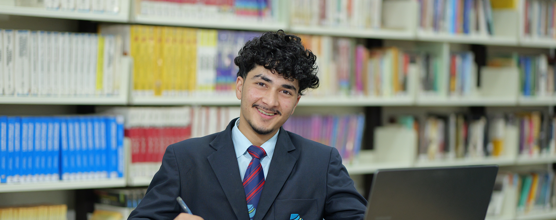 Student in University Library
